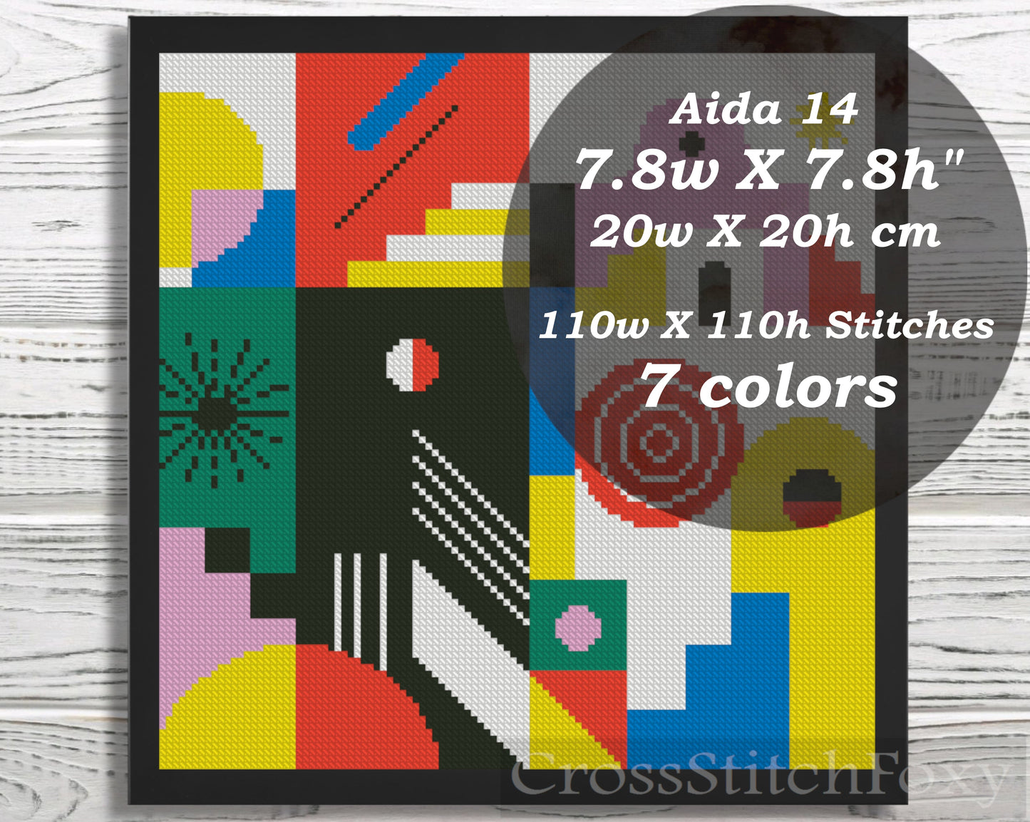 Abstract Geometric cross stitch pattern