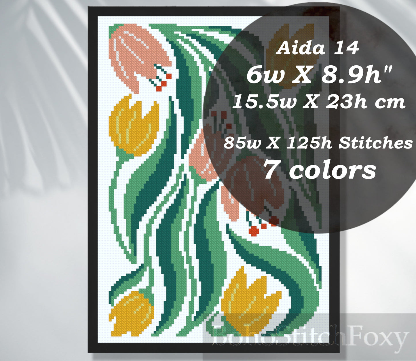 Abstract Tulip Cross Stitch Pattern