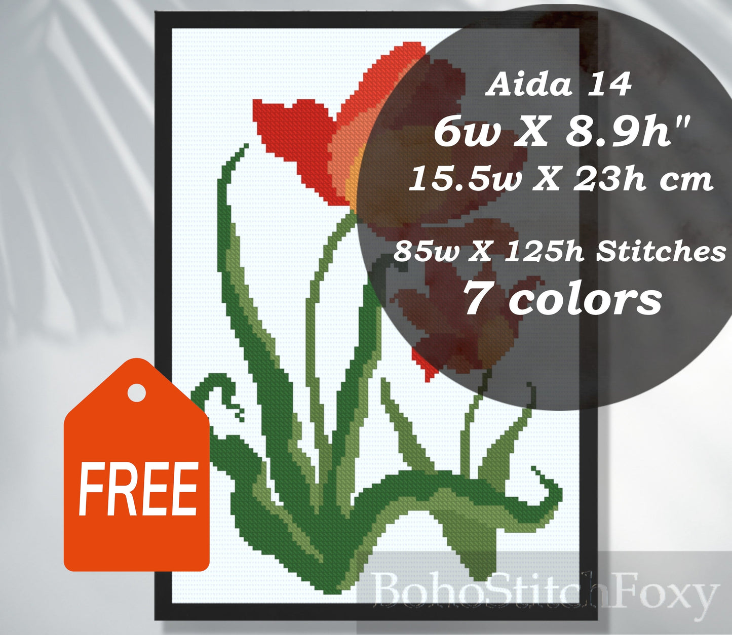 Abstract Tulip Cross Stitch Pattern