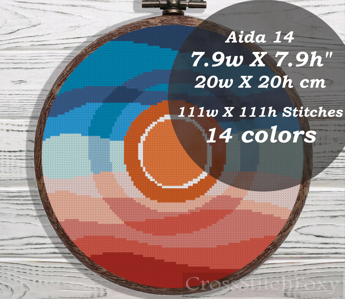 Abstract boho sun cross stitch patterns