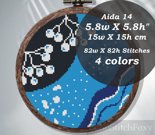 Abstract bono winter cross stitch pattern