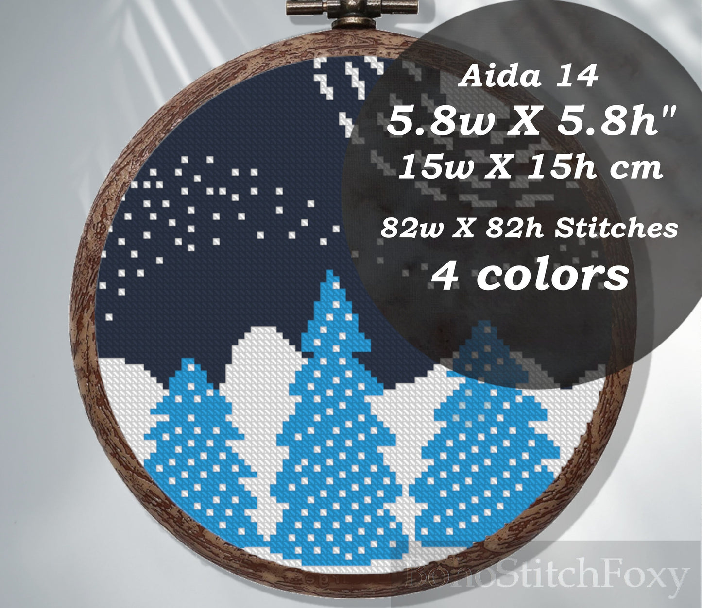 Abstract bono winter cross stitch pattern