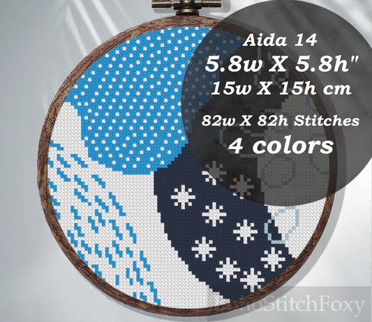 Abstract bono winter cross stitch pattern