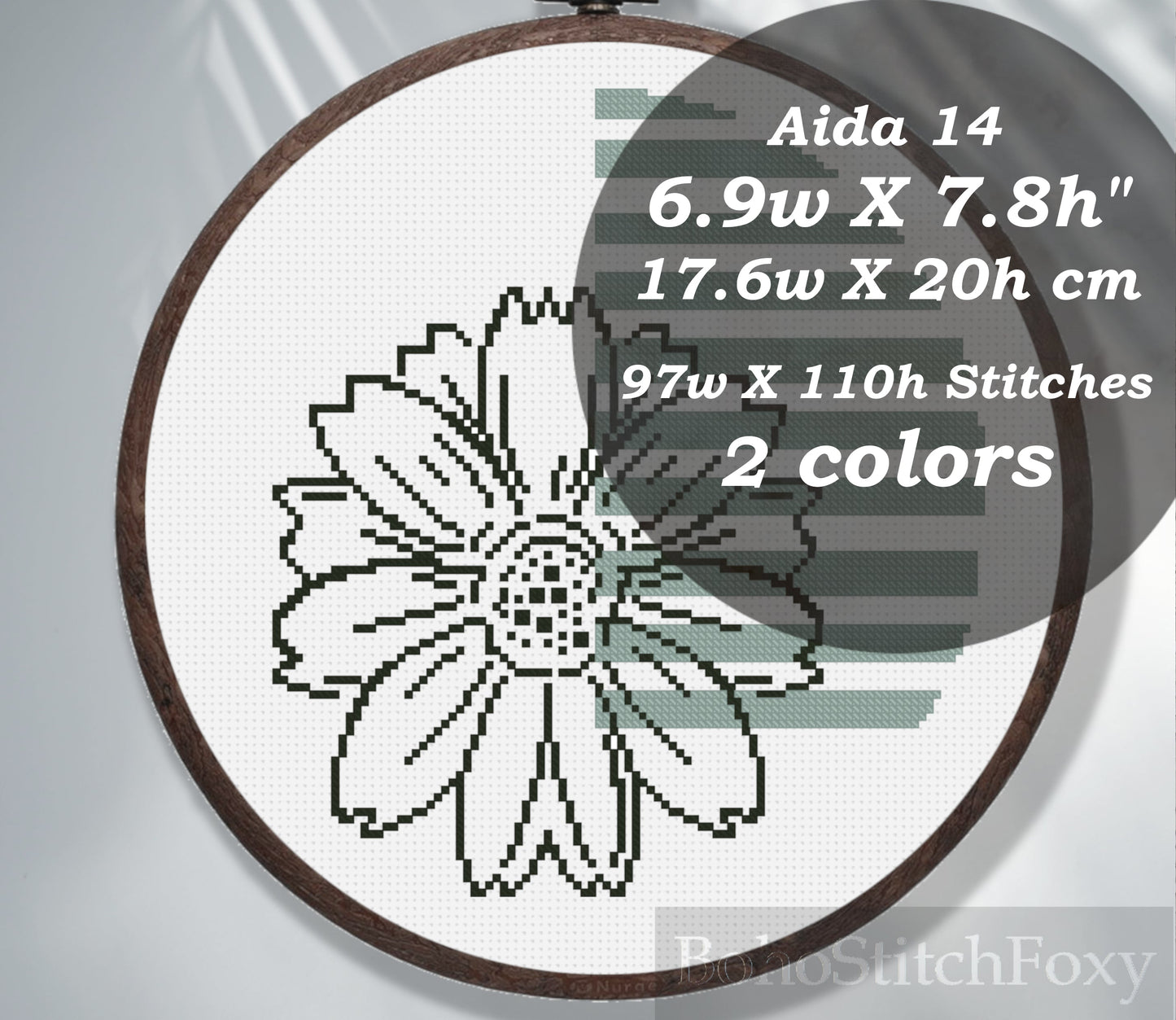 Abstract flower cross stitch pattern