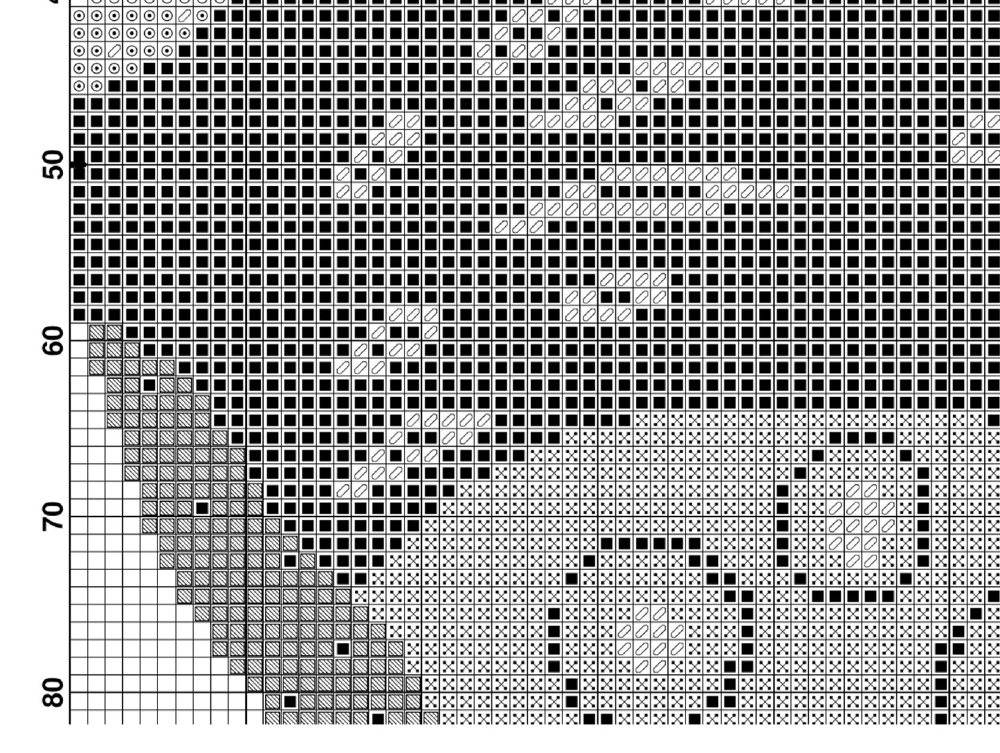 Abstract mid century modern boho cross stitch pattern