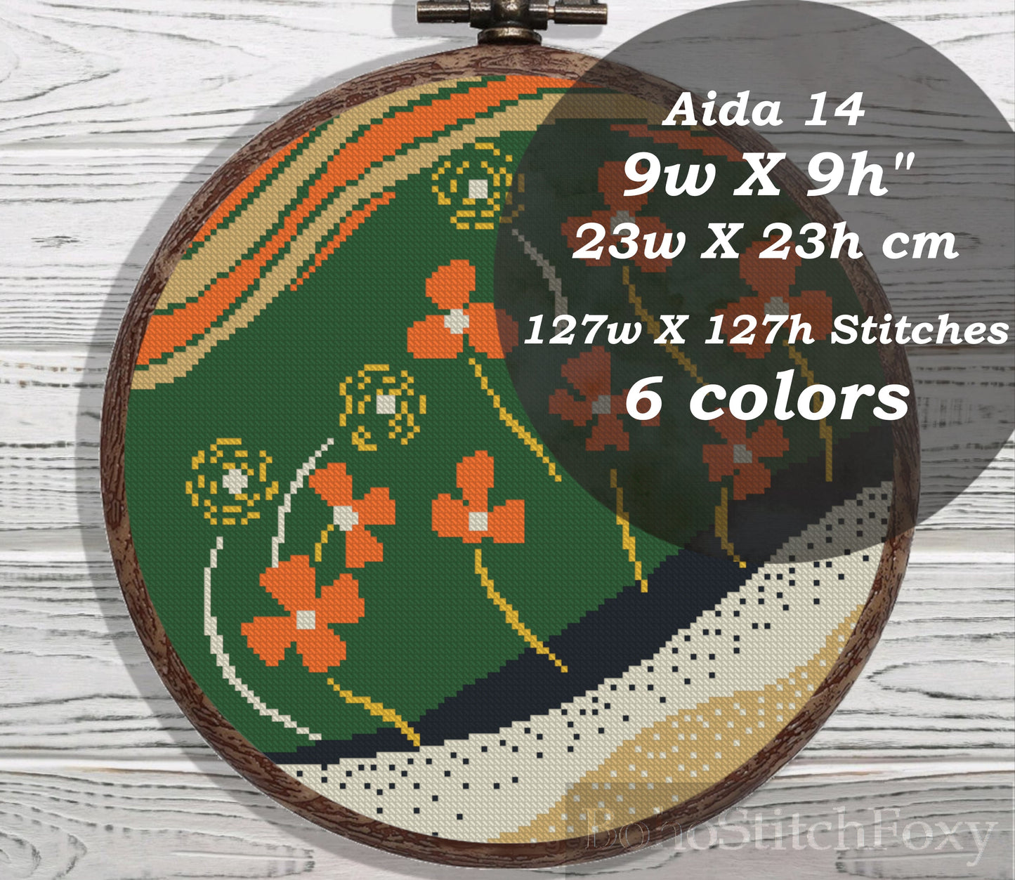 Abstract mid century modern boho cross stitch pattern