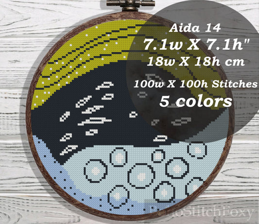 Abstract mid century modern boho cross stitch pattern
