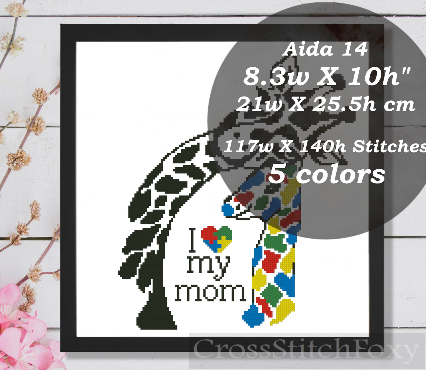 Autism Mom cross stitch
