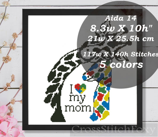 Autism Mom cross stitch