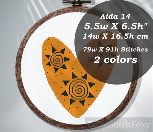 Boho star heart cross stitch patterns