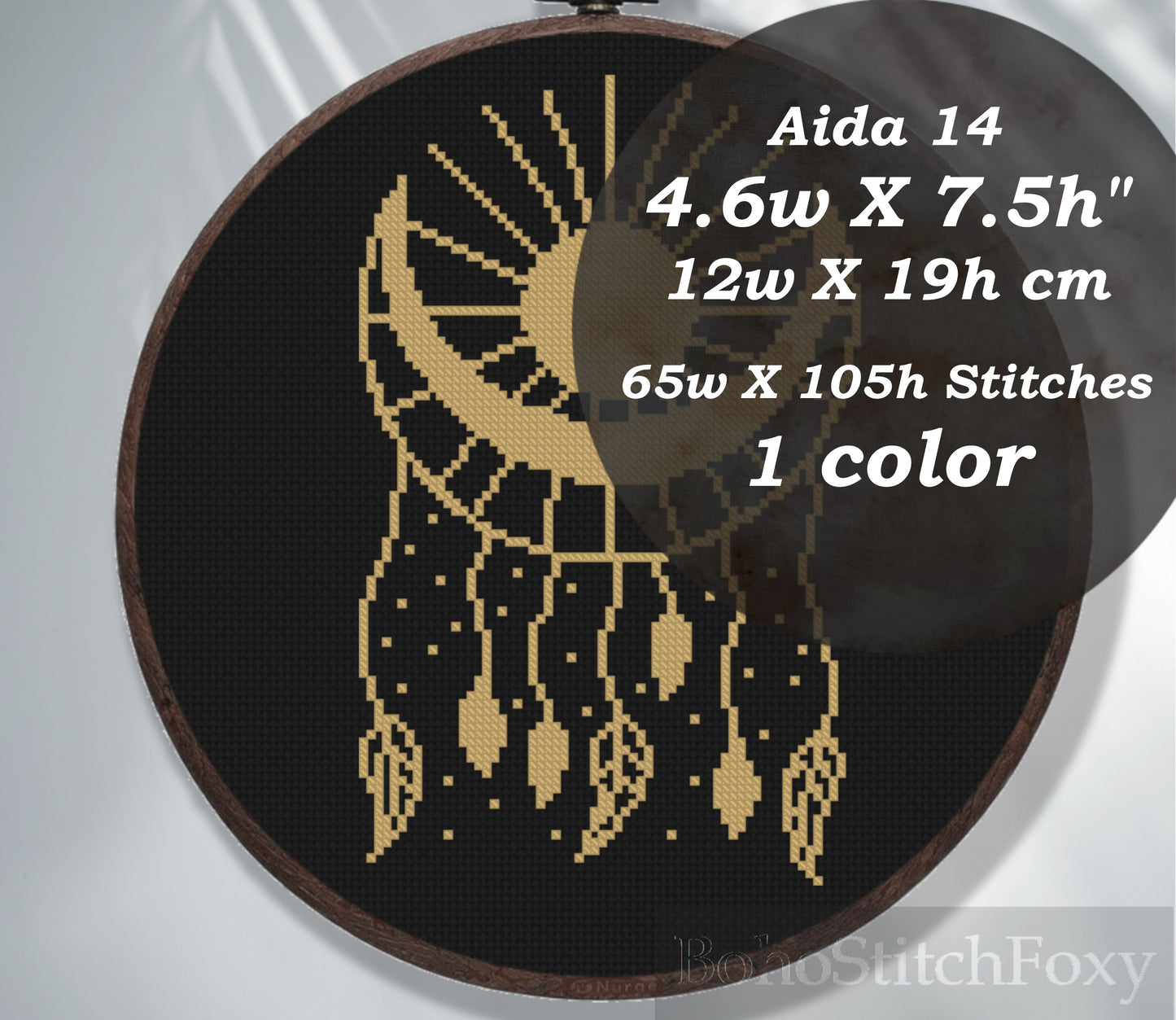 Sun Moon Mystical Dreamcatcher Cross Stitch Pattern PDF