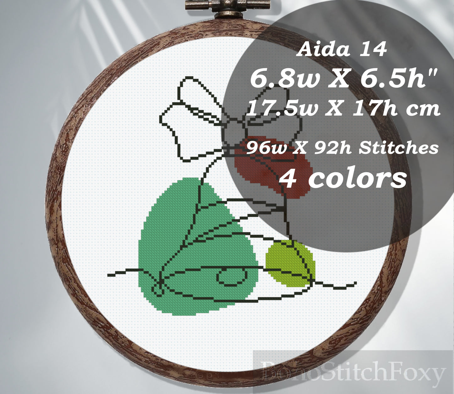 Christmas bell boho cross stitch pattern