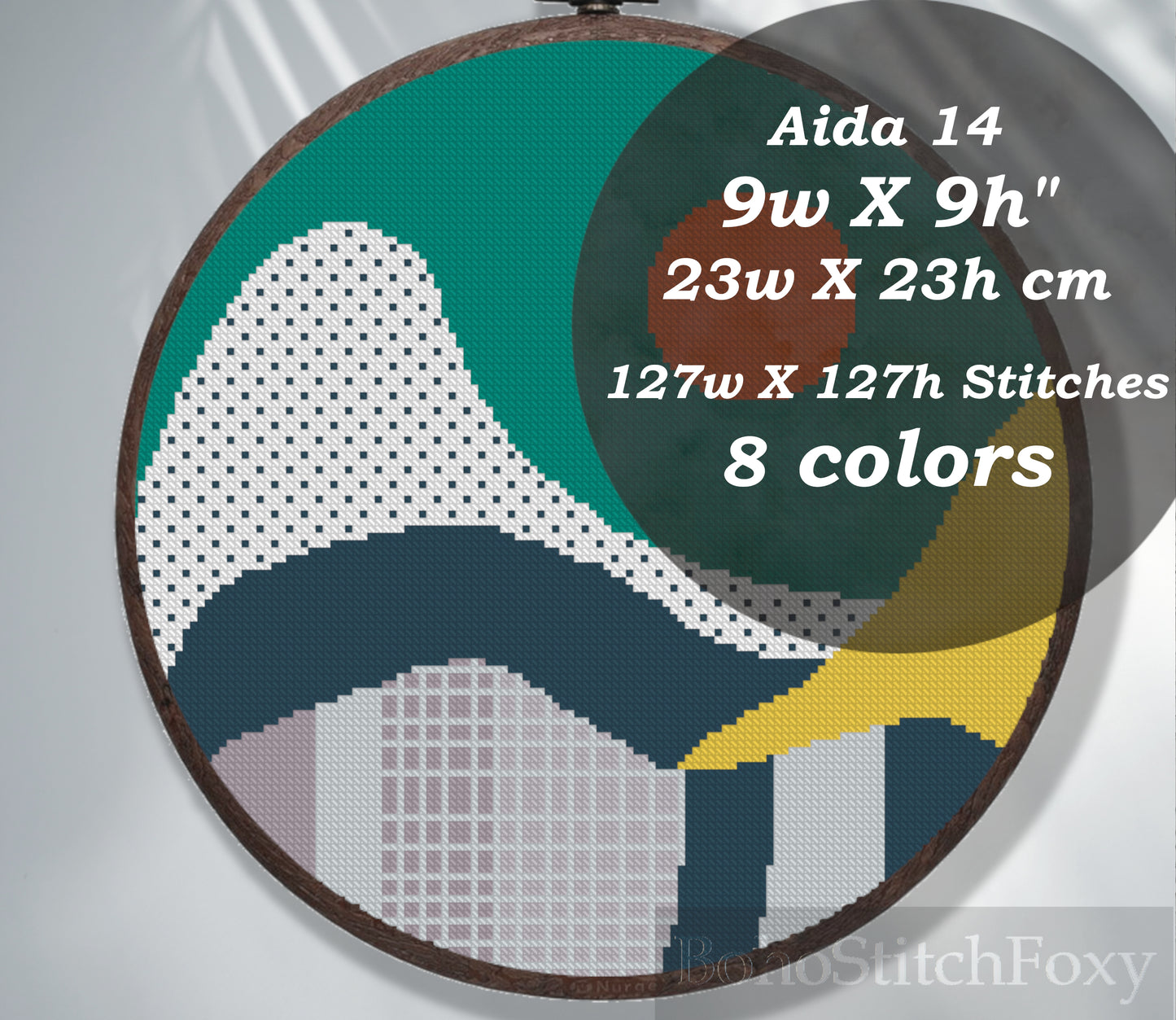 Alien planet landscape cross stitch pattern