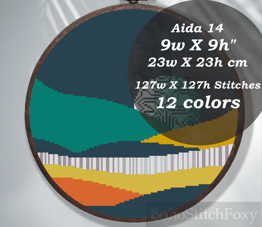 Landscape cross stitch pattern