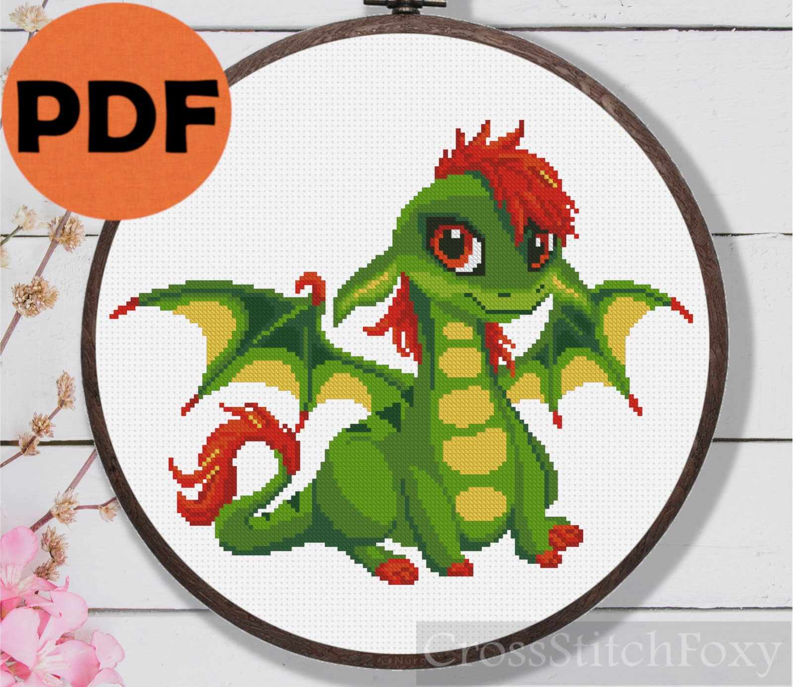 baby-dragon-cross-stitch-pattern-cross-stitch-foxy for Dragon Cross Stitch Patterns Free Printable Baby dragon cross stitch pattern – Cross Stitch Foxy for Dragon Cross Stitch Patterns Free Printable
