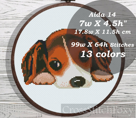 Beagle cross stitch pattern
