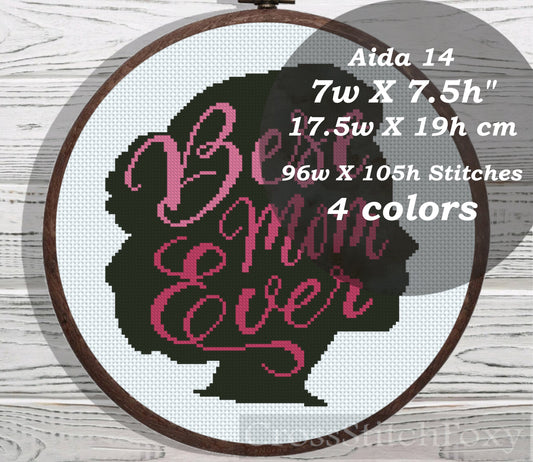 Best Mom Ever cross stitch pattern