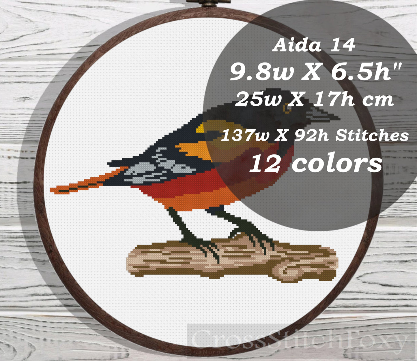 Bird cross stitch pattern