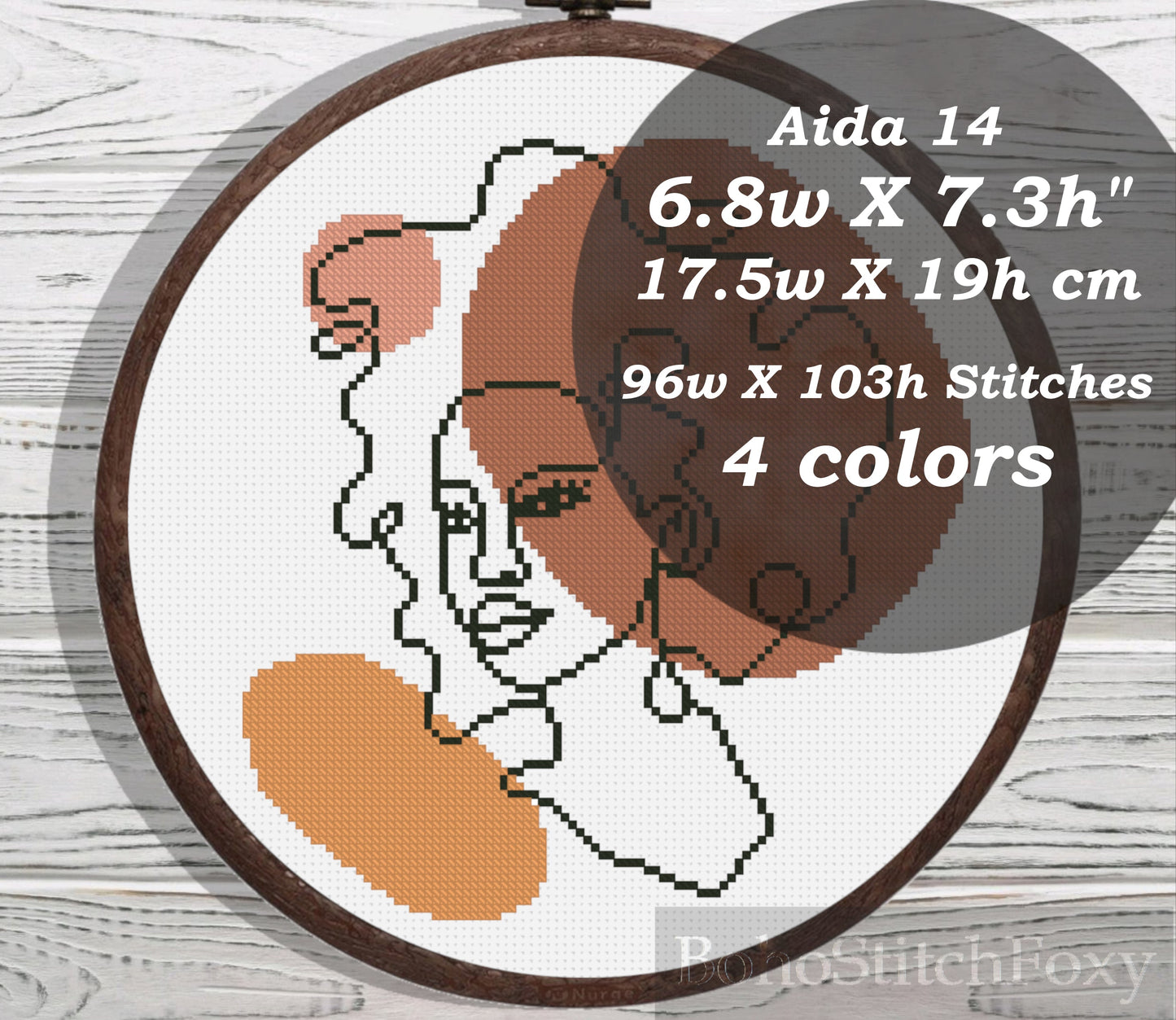 Black girl cross stitch pattern
