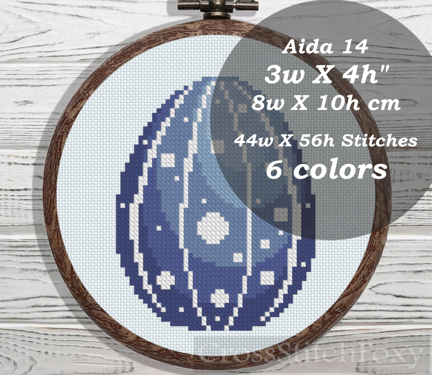 Blue Easter Egg cross stitch pattern