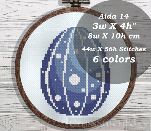 Blue Easter Egg cross stitch pattern