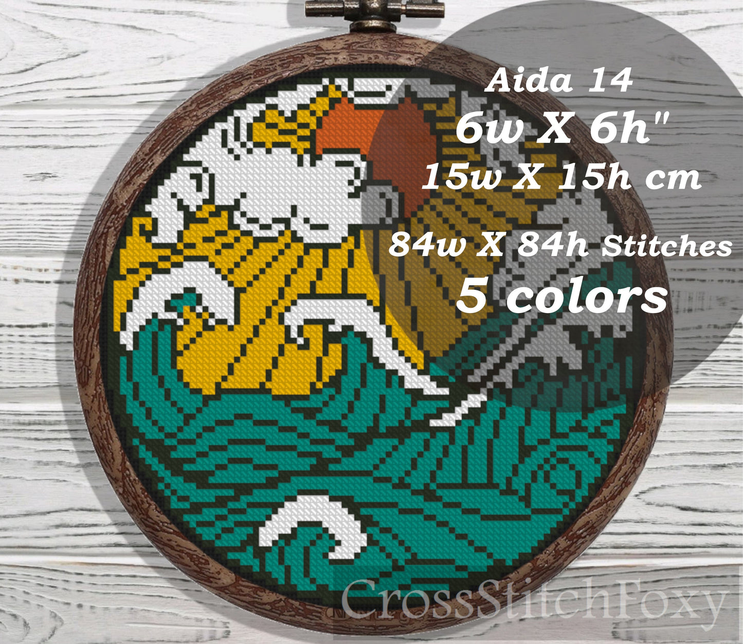 Blue Wave cross stitch pattern