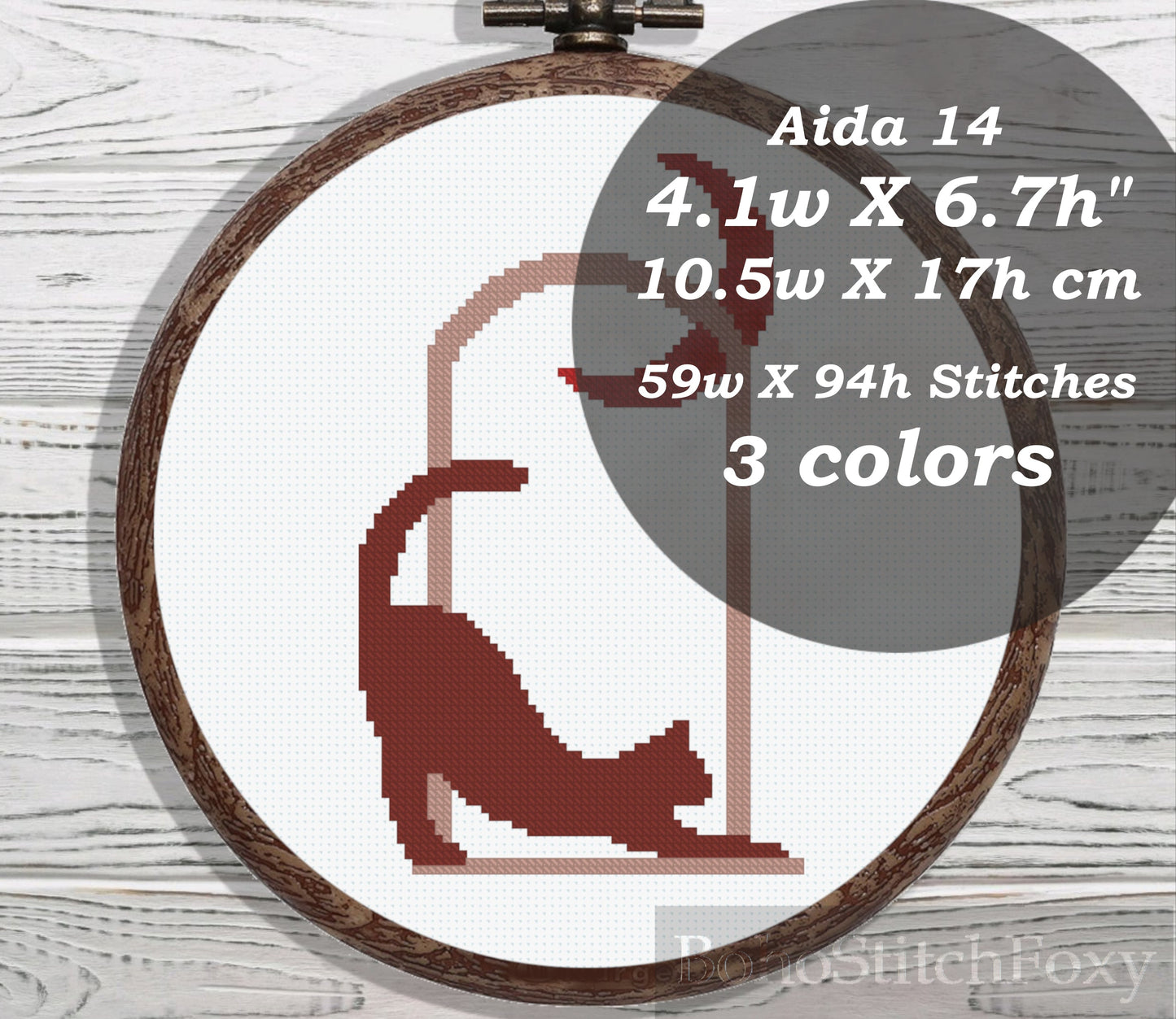 Boho Cat cross stitch pattern