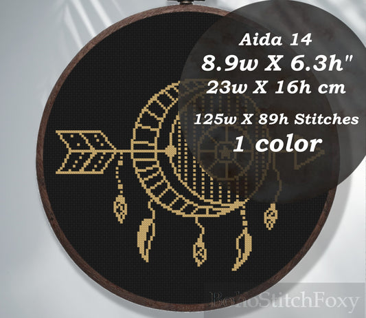 Boho Dreamcatcher cross stitch pattern