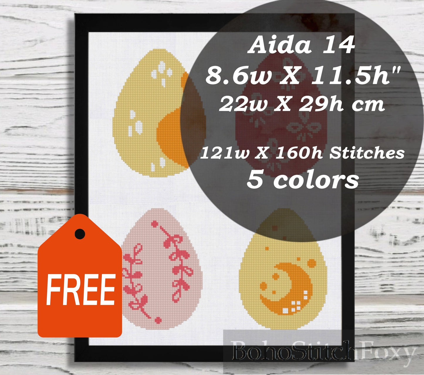 Boho Easter Eggs cross stitch pattern