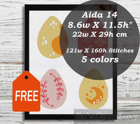 Boho Easter Eggs cross stitch pattern