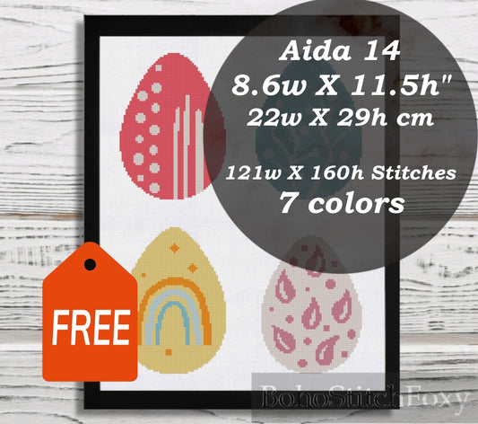 Boho Easter Eggs cross stitch pattern