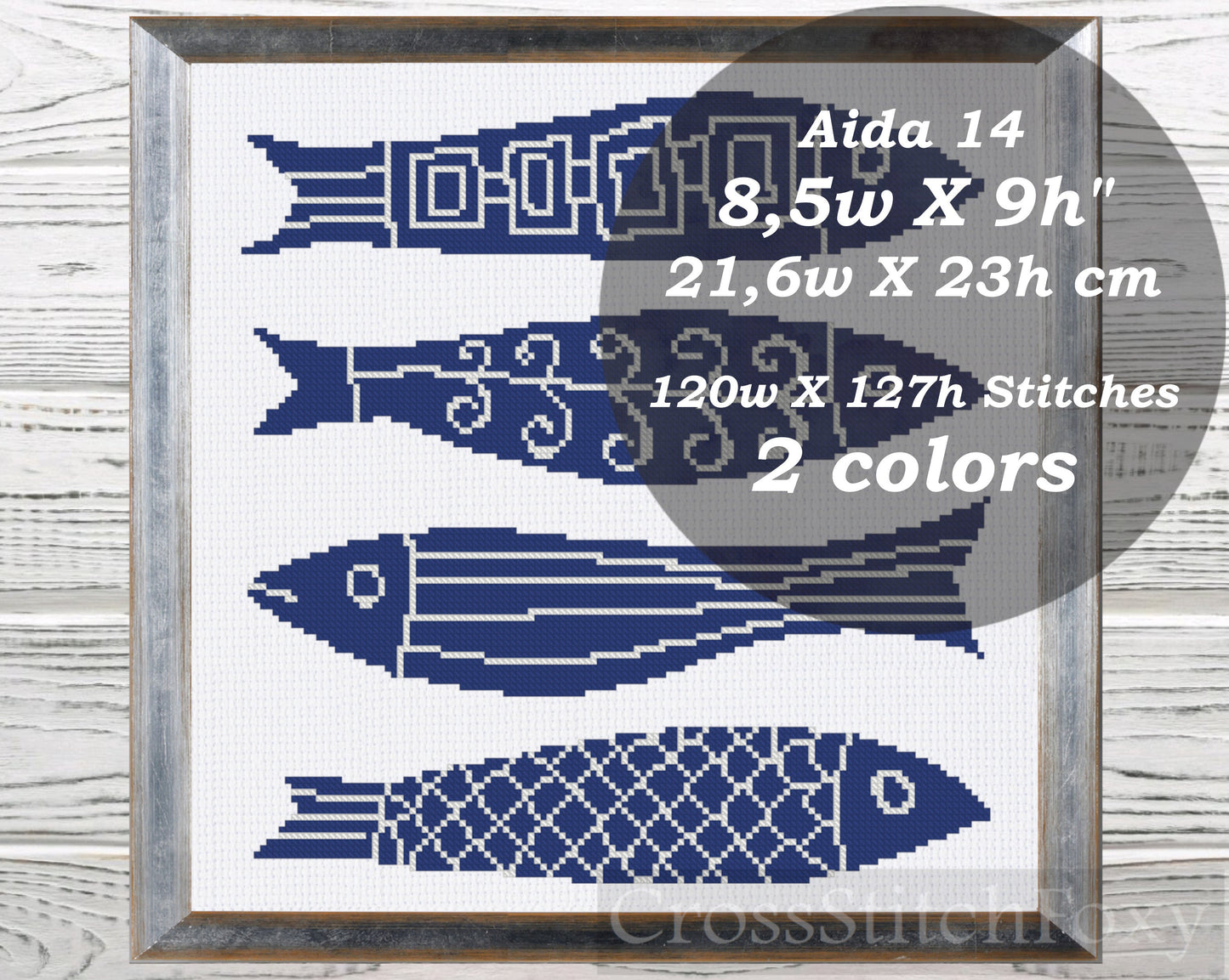 Boho Fish cross stitch pattern