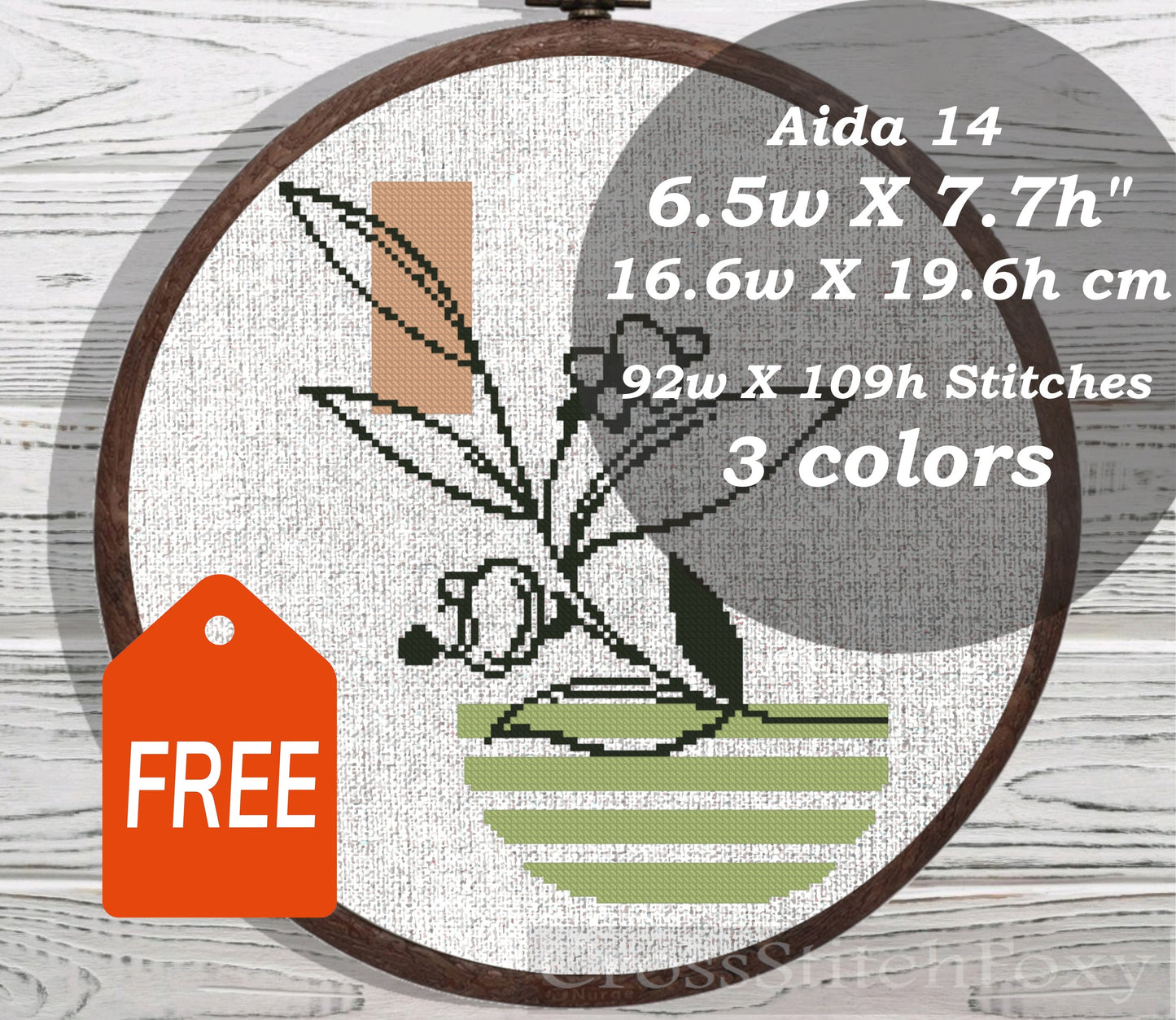 Boho Floral cross stitch pattern