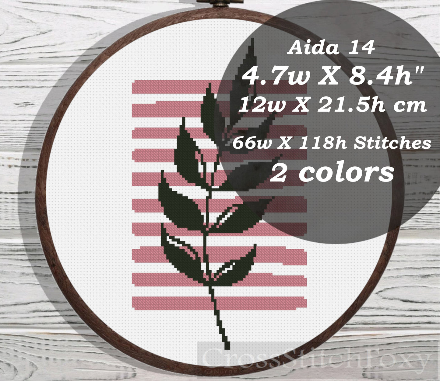 Boho Leaves Geometric cross stitch pattern