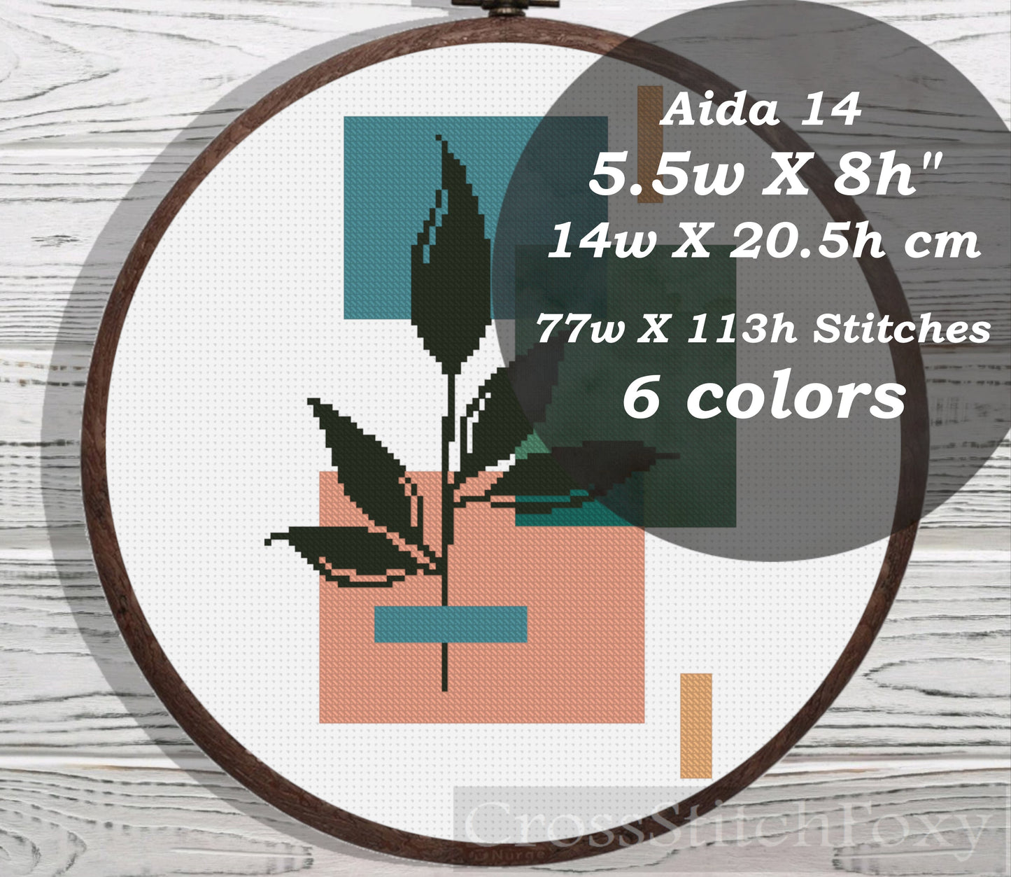 Boho Leaves Geometric cross stitch pattern