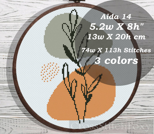 Boho Leaves cross stitch pattern