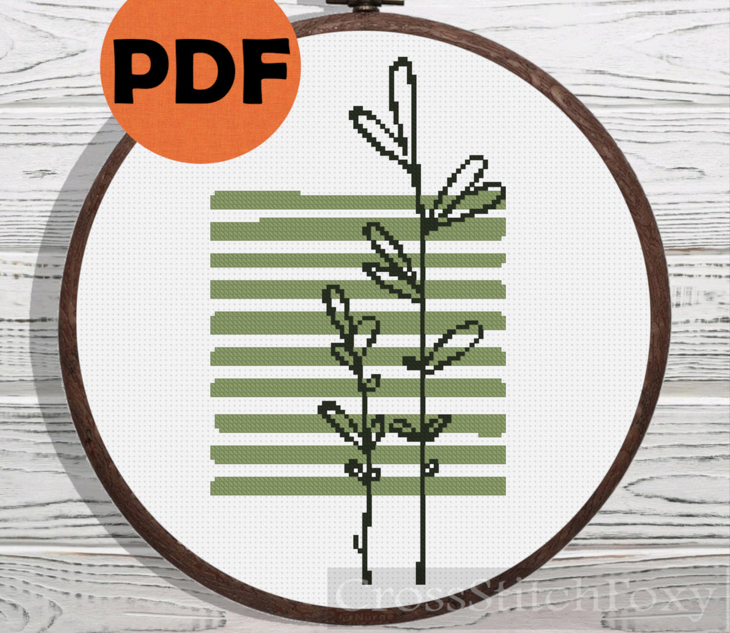 Boho Leaves cross stitch pattern