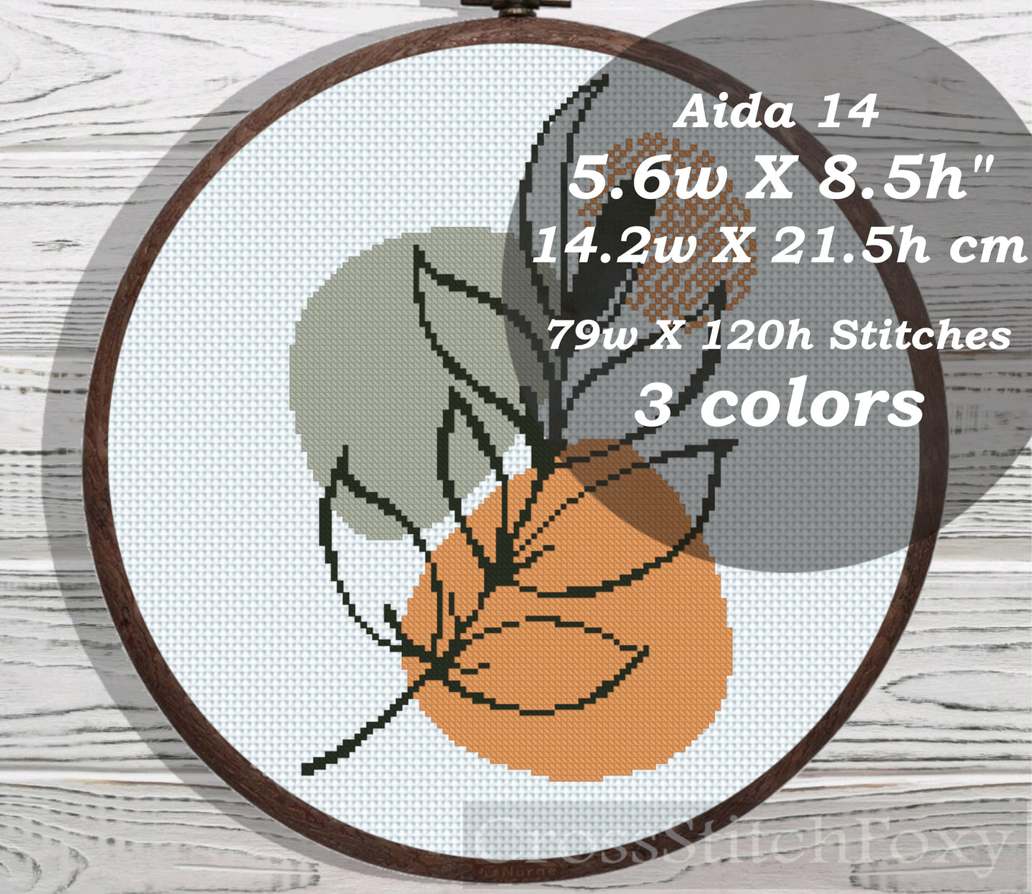 Boho Leaves cross stitch pattern