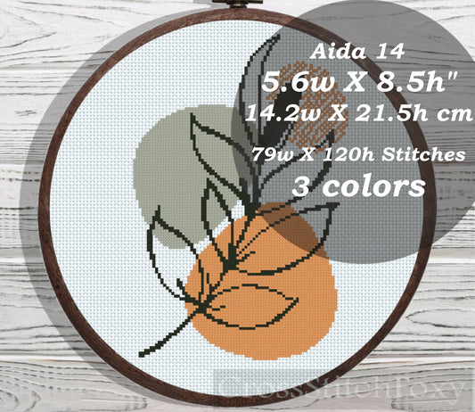 Boho Leaves cross stitch pattern