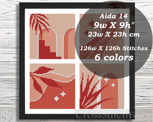 Boho Mini Landscape cross stitch pattern