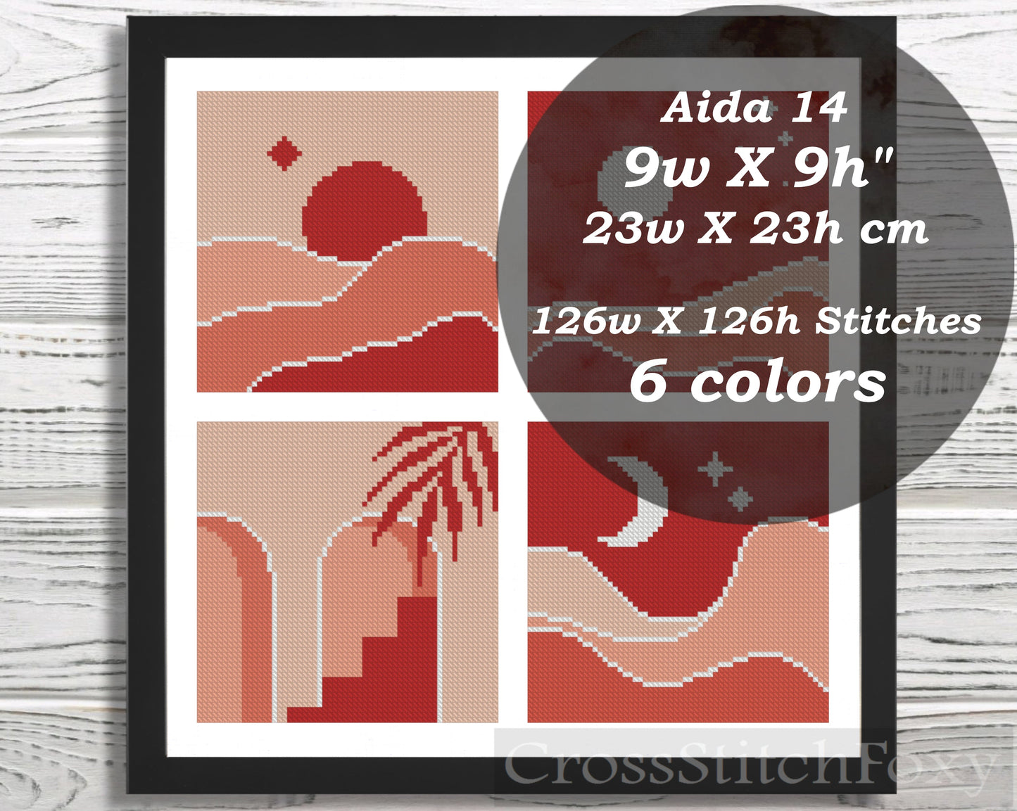 Boho Mini Landscape cross stitch pattern