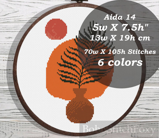 Boho Palm Leaves cross stitch pattern