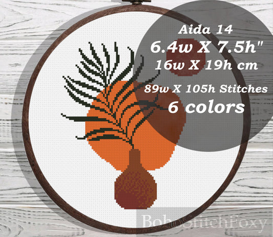 Boho Palm Leaves cross stitch pattern