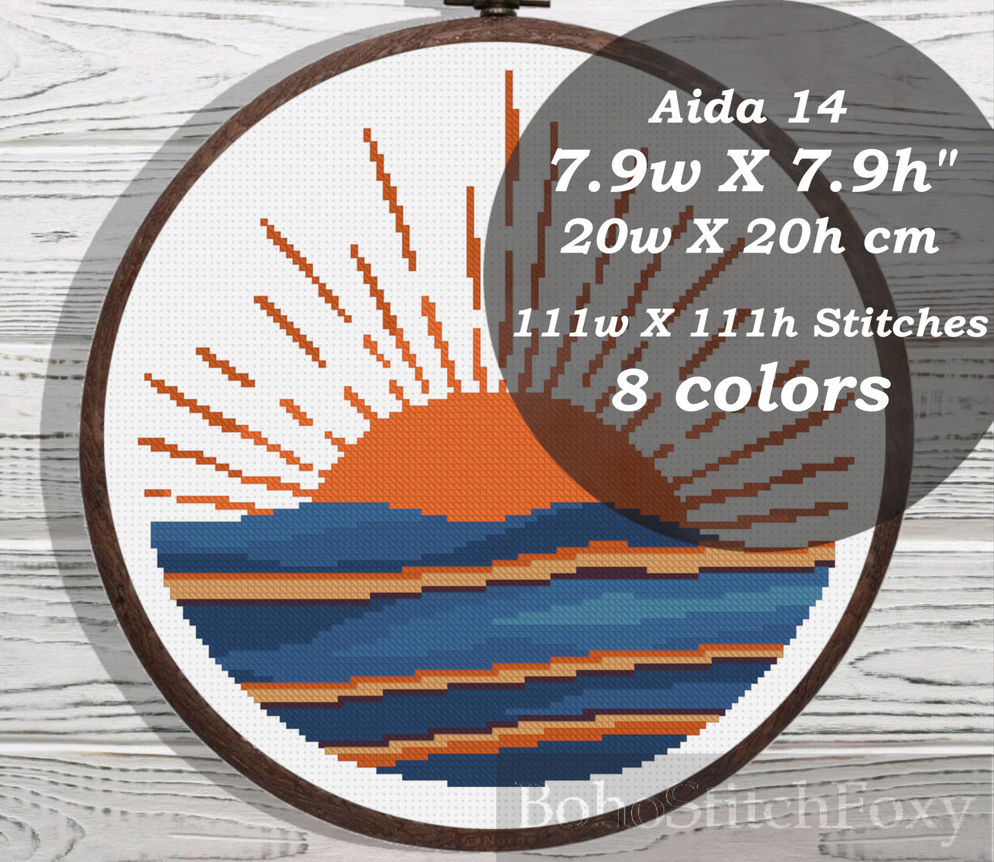 Boho Sun And Sea cross stitch pattern