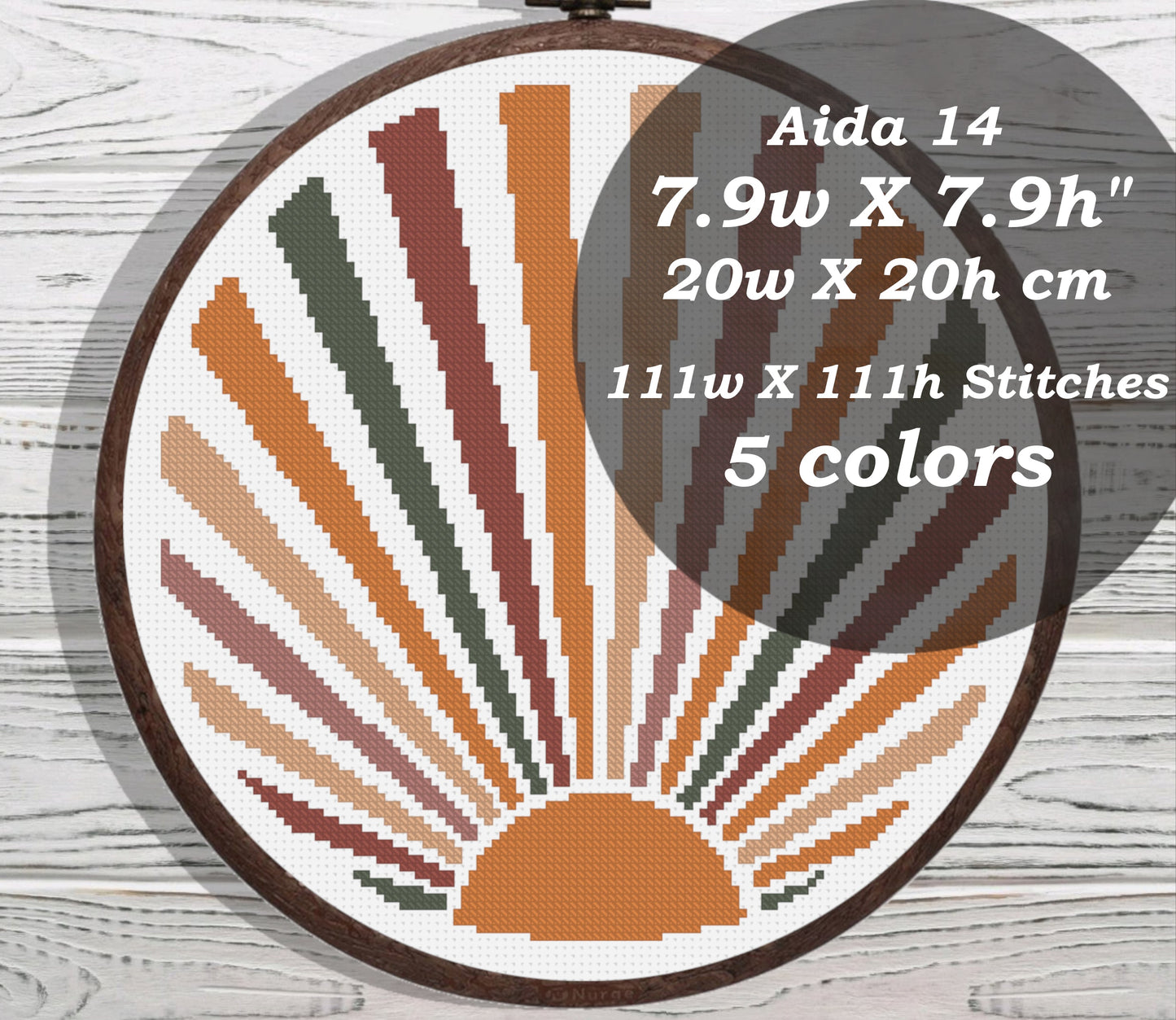 Boho Sun cross stitch pattern