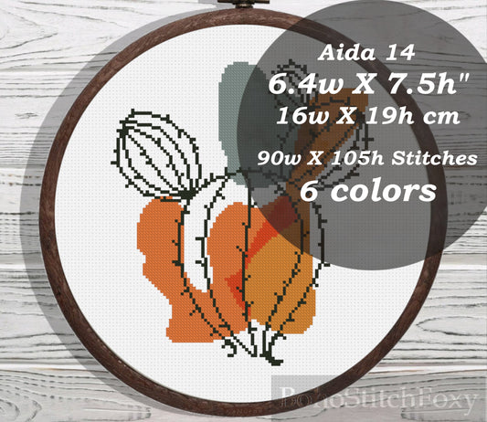 Boho cactus cross stitch pattern