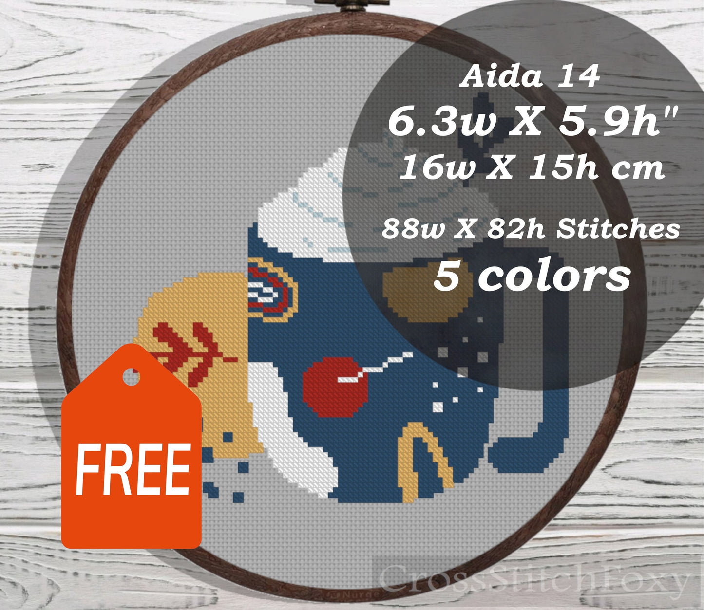 Boho coffee cup cross stitch pattern