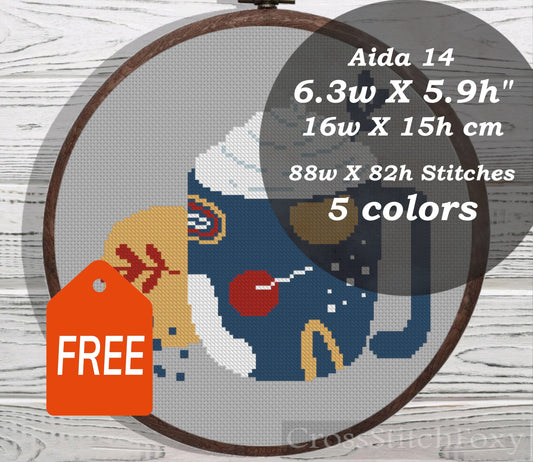 Boho coffee cup cross stitch pattern