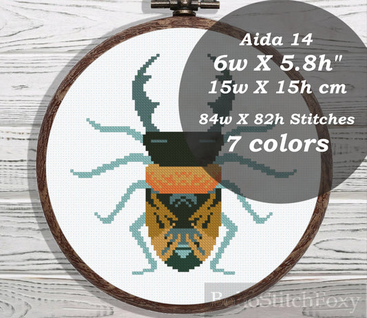 Boho insect cross stitch pattern