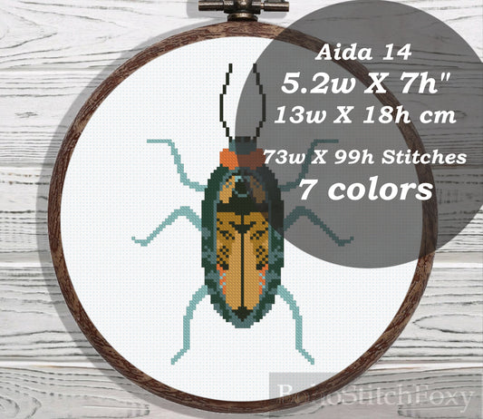 Boho insect cross stitch pattern